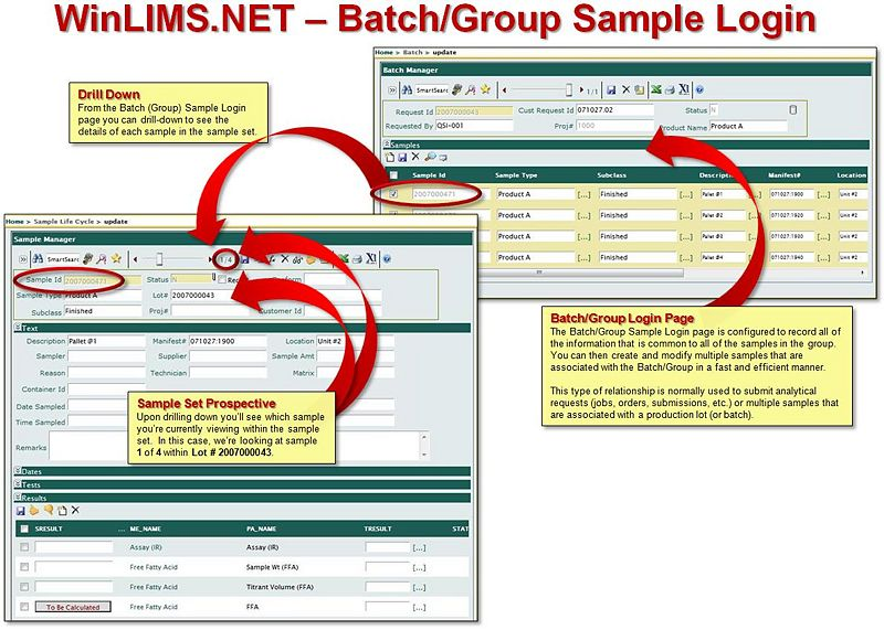 screenshot of WinLIMS.NET Forms Client